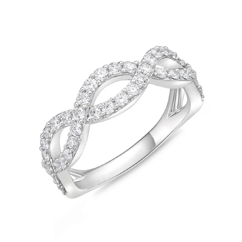 Memoire 18ct White Gold 0.70 Carat Diamond Infinity Ring