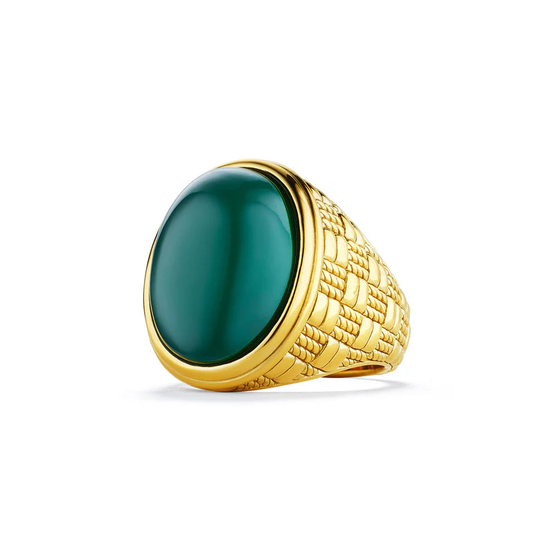 Judith Ripka  Ocean Reef Green Calcedony Cabochon Ring