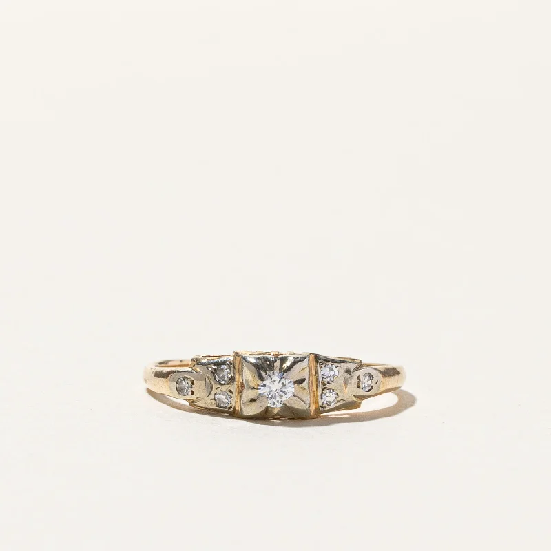 Vintage Diamond Engagement Ring | 0.10ctw | SZ 6.75 |