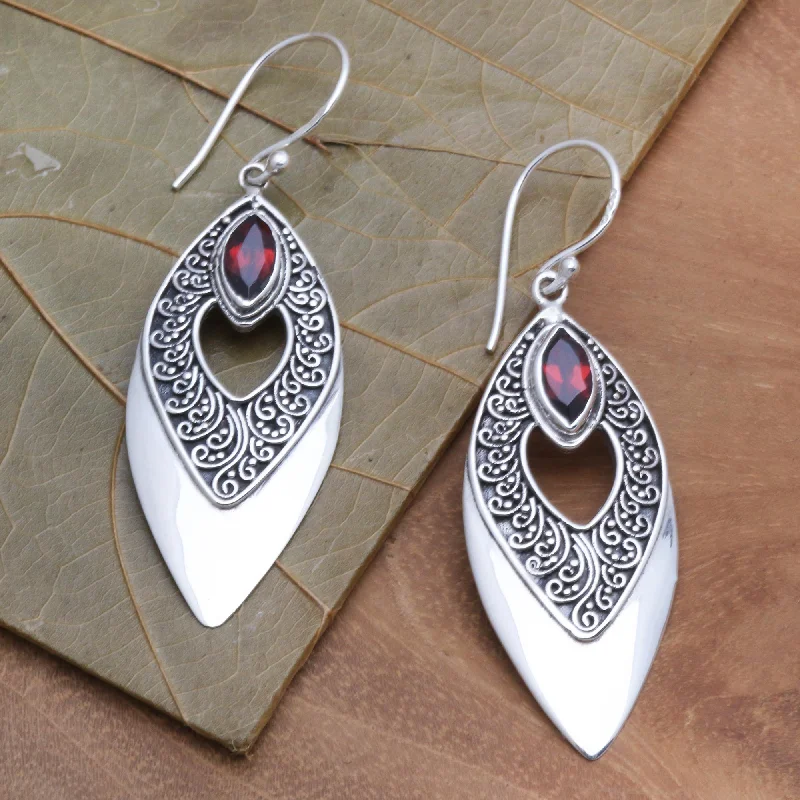 Exclusive Jewelry Sale – Limited-Time Discounts Beauty's Triumph Balinese Style Garnet Dangle Earrings