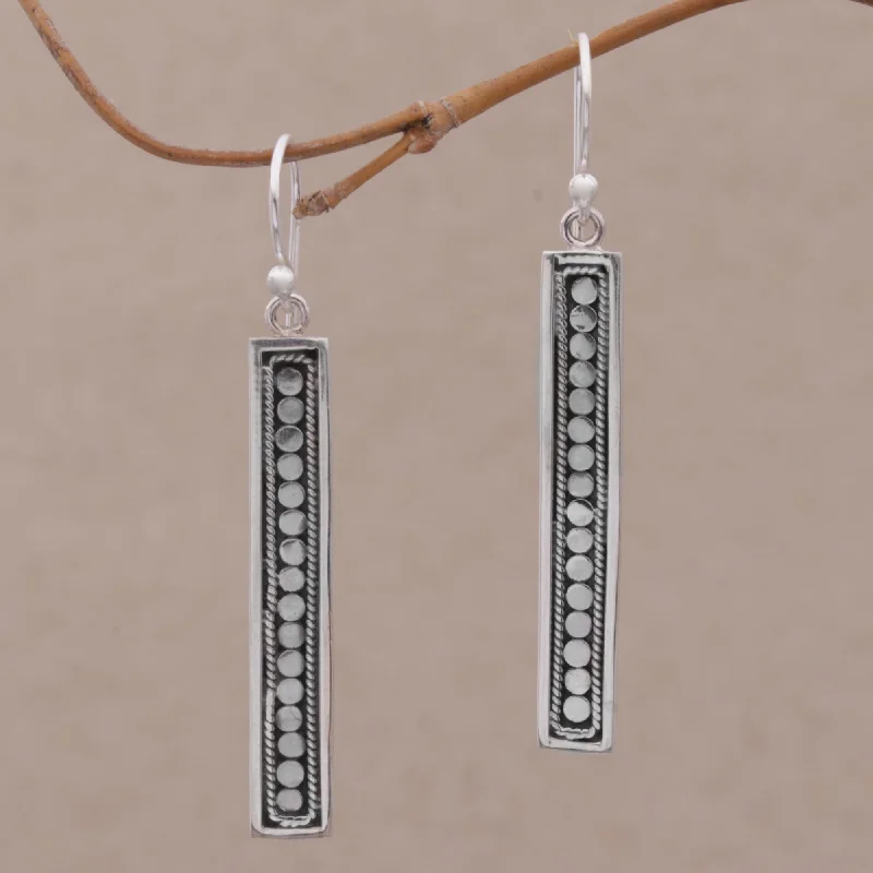 Bohemian-Inspired Jewelry For Free-Spirited Fashion Bold Hello Handmade Long Sterling Silver Dangle Earrings from Bali