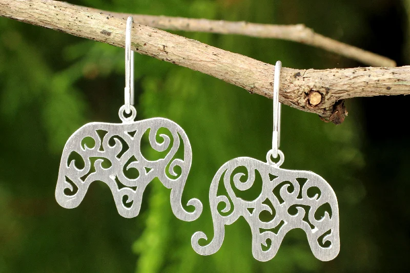 Get The Jewelry You Love At A Price You Love Elephant Arabesque Handcrafted Sterling Silver Thai Elephant Earrings