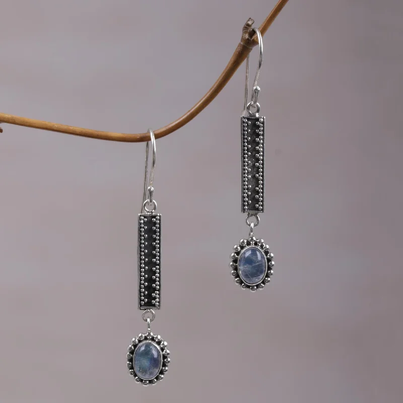 Timeless Elegance, Temporary Discounts – Act Fast Falling Rainbow Drops Hand Crafted  Rainbow Moonstone Dangle Earrings from Bali