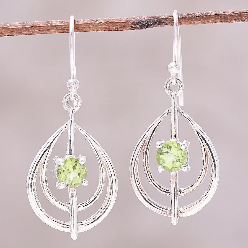 Discounted Luxury Jewelry – Shine Without The Splurge Glossy Drops Drop-Shaped Peridot Dangle Earrings from India