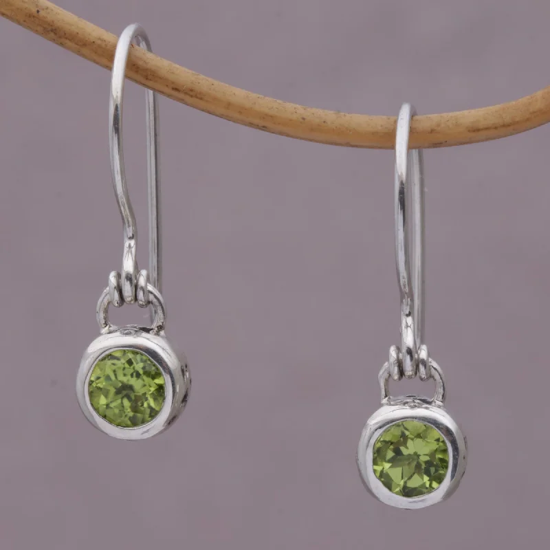 Classic And Modern Jewelry Styles On Sale Glowing Paws Peridot and Sterling Silver Dangle Earrings from Bali