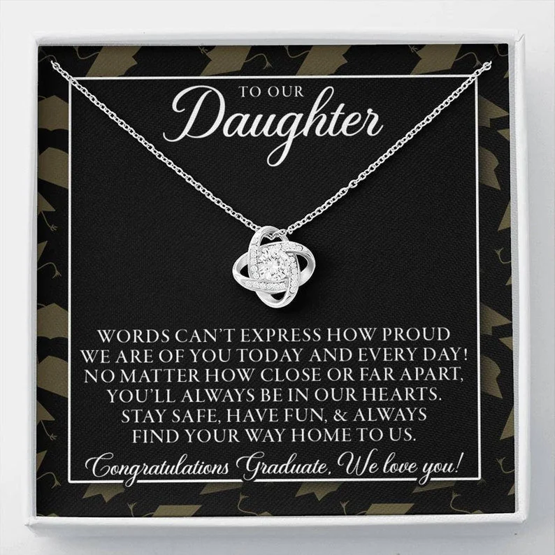 Jewelry Sale Alert – Shop Timeless Elegance Today Graduation Gift Necklace for Daughter -Stay Safe Have Fun & Always Find Your Way Home To Us - College High School