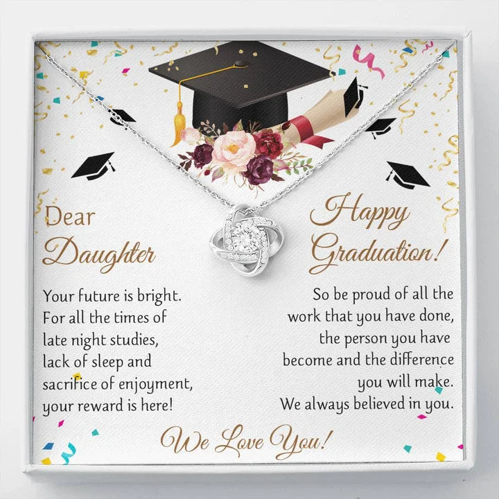 Luxury Jewelry Sale – Sparkle For Less Graduation Necklace Gift - Dear Daughter Your Future Is Bright - We always believed in you - College High School