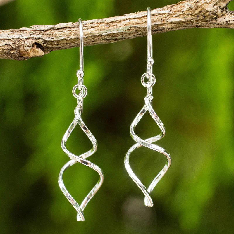 Unmissable Jewelry Clearance – Final Reductions Lotus Whirl Sterling Silver Artisan Crafted Earrings from Thailand