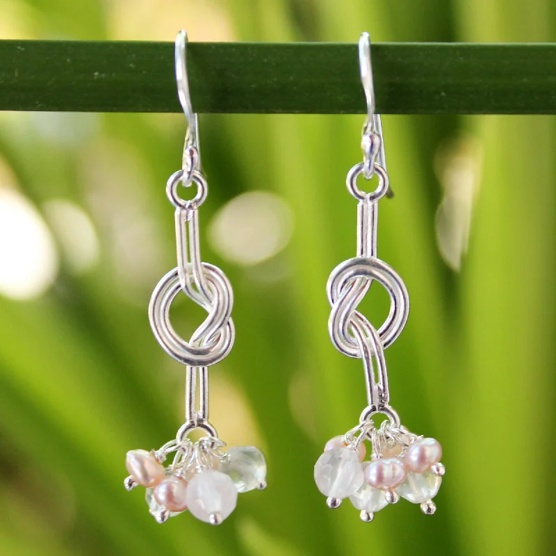 Exclusive Jewelry Sale – Sparkle For Less Love Knots Thai Sterling Silver Pearl Earrings