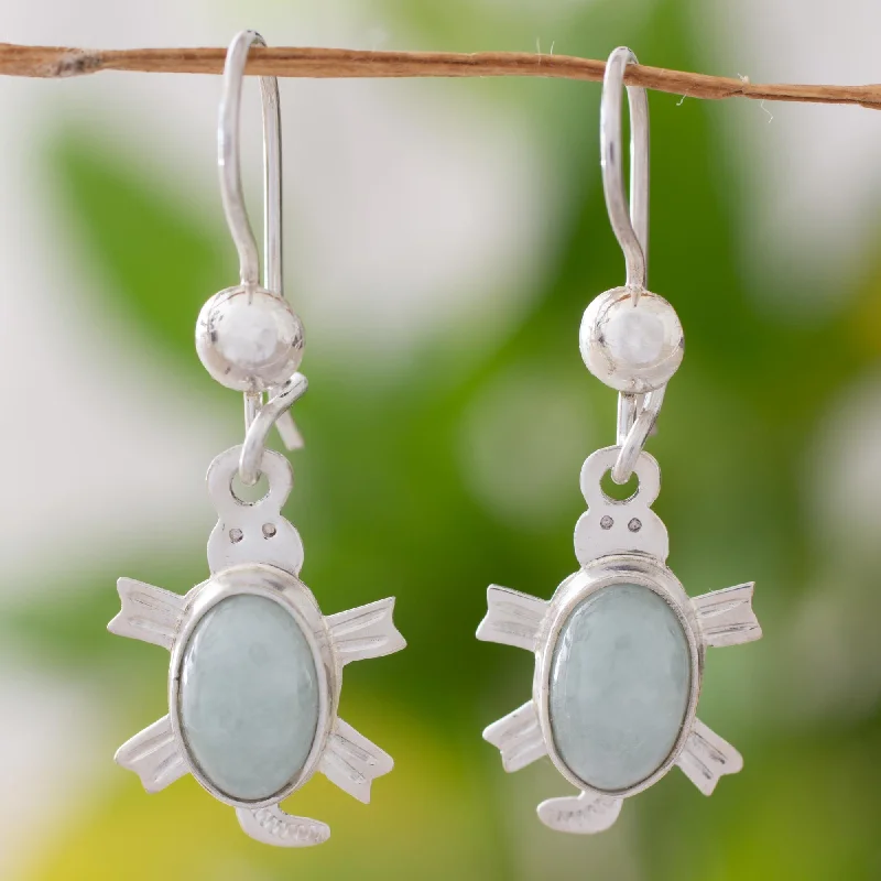 Bestselling Jewelry At Special Promotional Rates Marine Turtles Light green jade dangle earrings