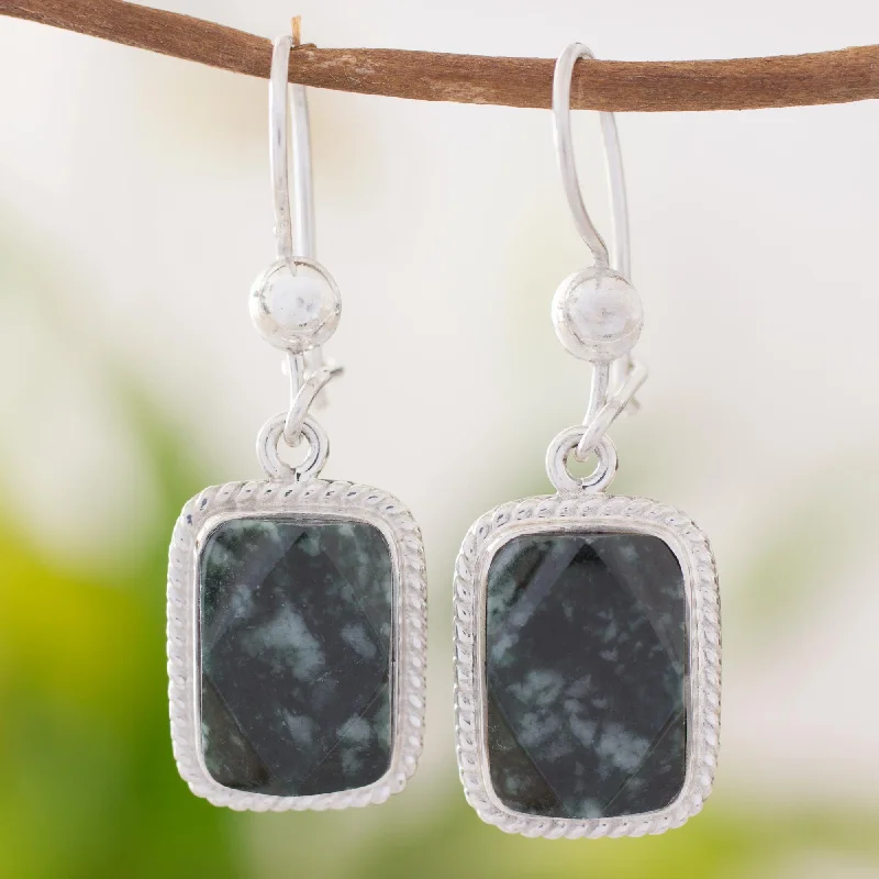 Jewelry Clearance Event – Stock Up Before It's Over Maya Forest Princess Artisan Crafted Jade and Sterling Silver Earrings