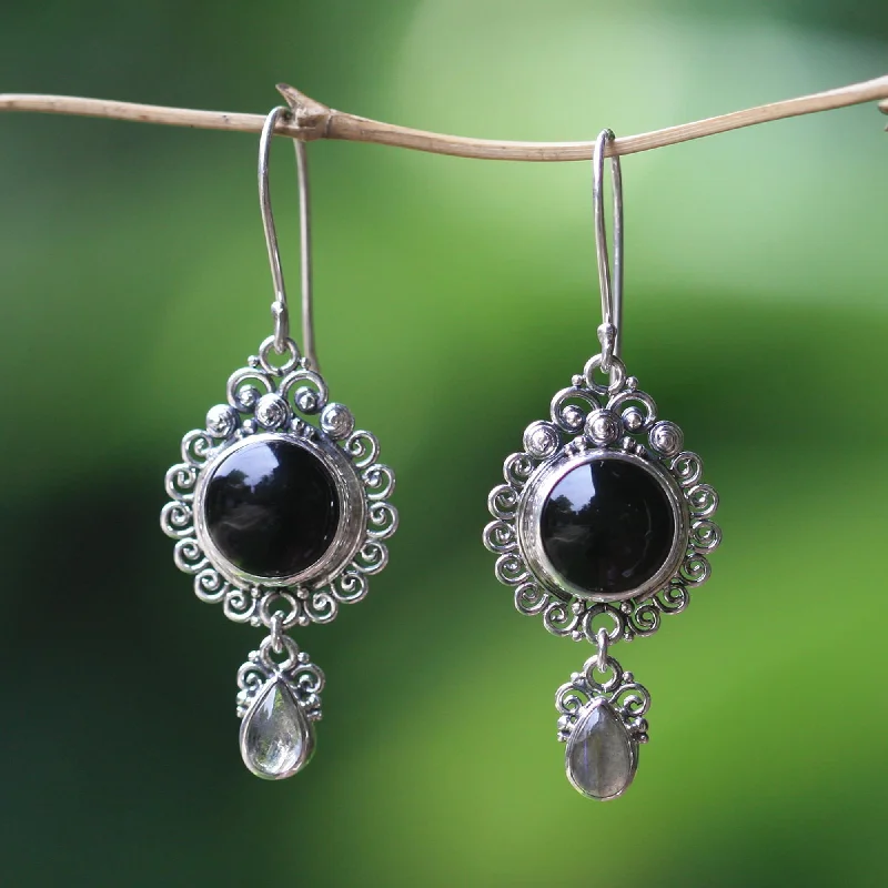 Luxury Jewelry At Unbeatable Discounts Midnight Tears Indonesian Sterling Silver Onyx Dangle Earrings