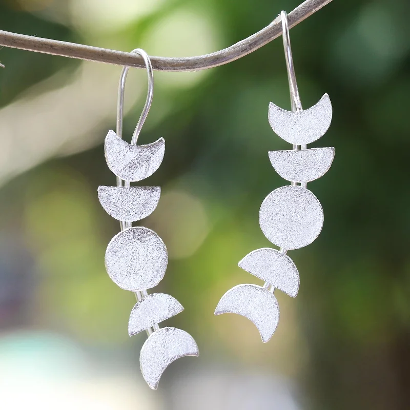 Discounted Luxury Jewelry – Shine Without The Splurge Moon Time Moon-Inspired Sterling Silver Drop Earrings from Bali