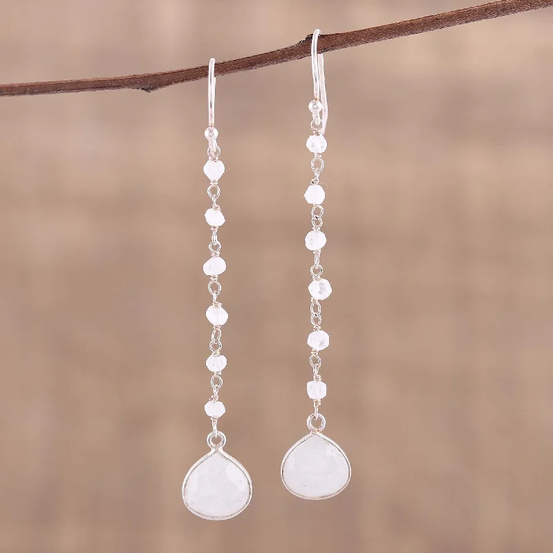 Shine In Style – Shop Jewelry Discounts Today Morning Drops Rainbow Moonstone Teardrop Dangle Earrings from India