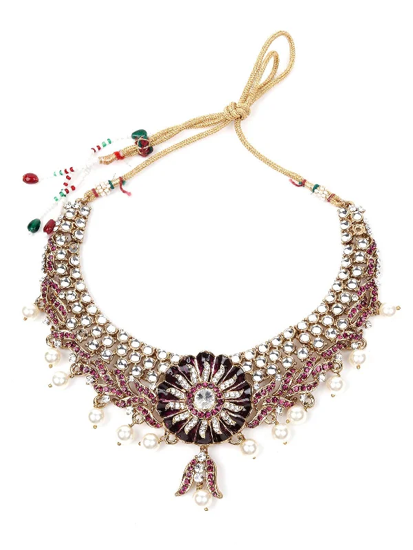 Jewelry Sale – Exclusive Styles At Lower Prices Odette Women Rusty Brown Stone And Kundan Set