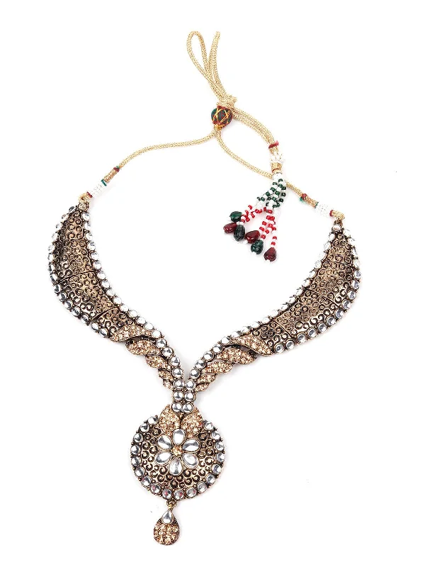 Sparkle More For Less – Jewelry Sale Happening Now Odette Women Gold Metal Stones And Kundan Set