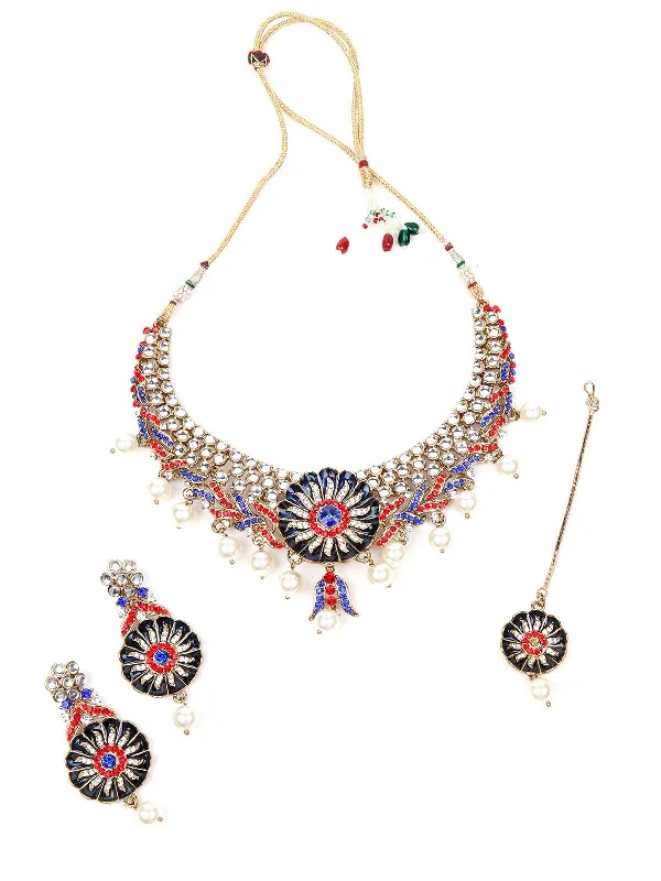 Best Jewelry Sale – Shop Exclusive Designs Now Odette Women Red And Blue Stone And Kurta Set