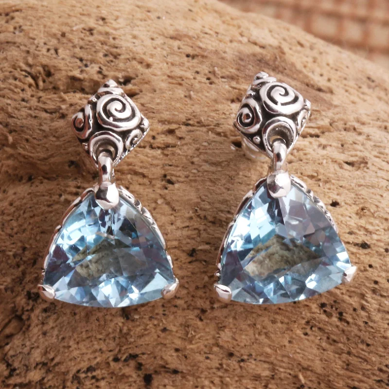 Exclusive Jewelry Bundles At Discounted Rates Mystic Trinity Blue Topaz Sterling Silver Dangle Earrings