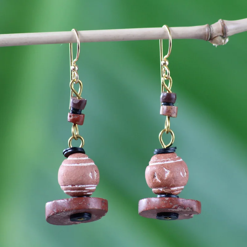 Timeless Elegance At Unbelievable Discounts Nigerian Belles Handcrafted Ceramic Dangle Earrings