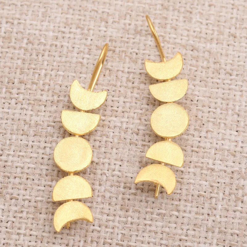 Exclusive Jewelry Bundles At Discounted Rates Oat Growth Handcrafted Gold-Plated Dangle Earrings