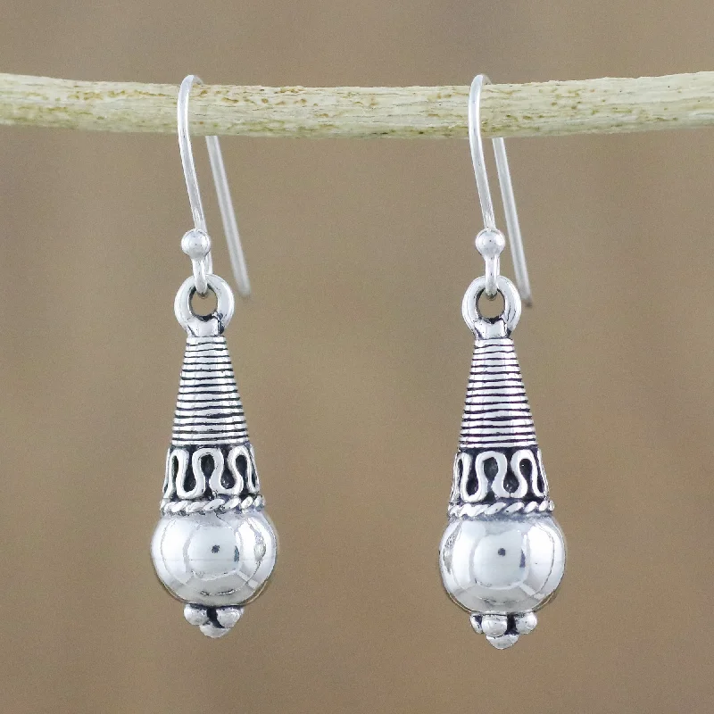 Customized Silver Jewelry For Unique Style Orbs of Opulence Sterling Silver Dangle Earrings from Thailand