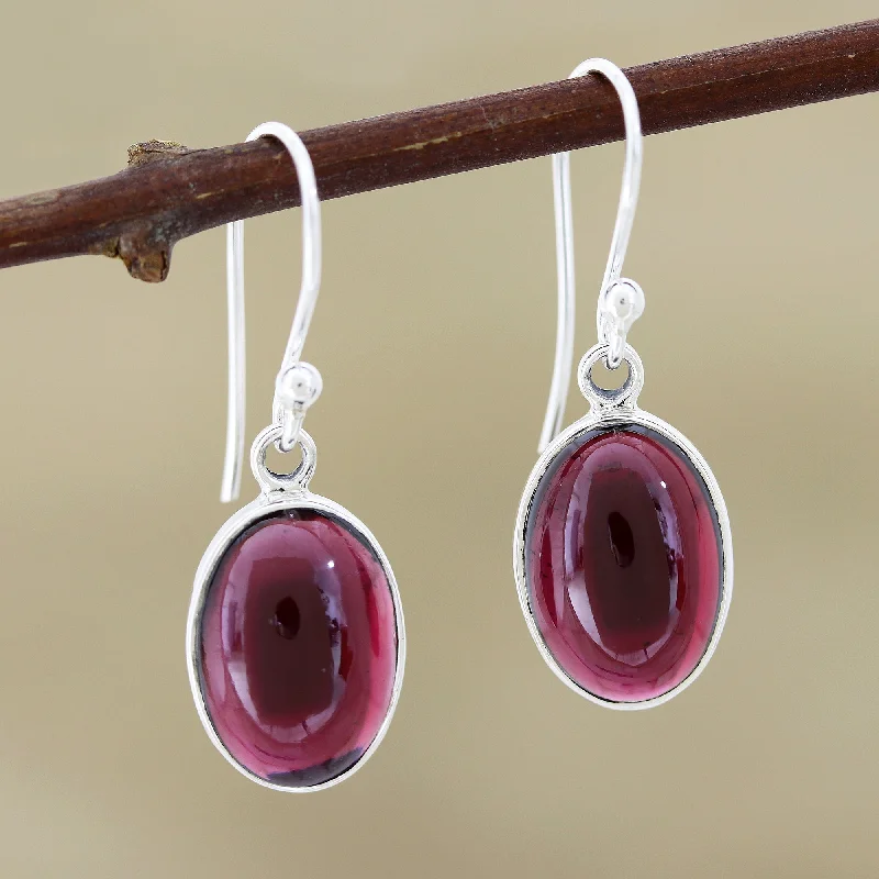 Get The Sparkle You Love At Prices You Adore Oval Embers Garnet Cabochon Dangle Earrings