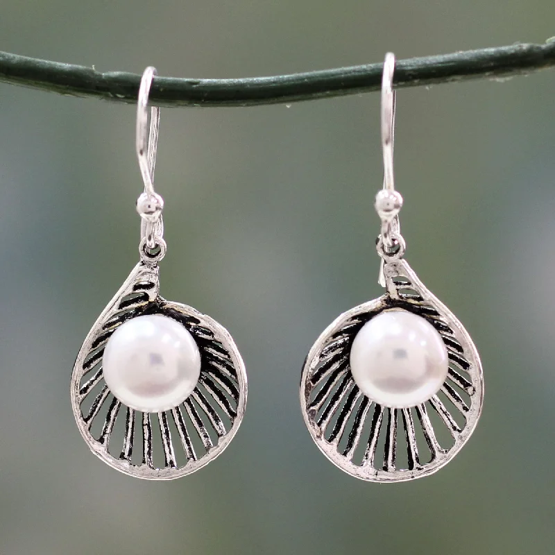 Handcrafted Beauty At Affordable Prices Oyster Treasure Artisan Crafted Pearl and Sterling Silver Earrings