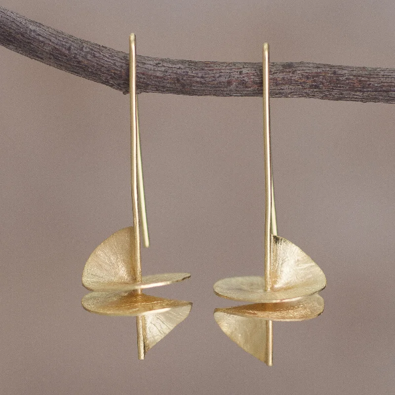 Grab Your Favorite Jewelry At The Lowest Prices Seductive Spirals Modern Gold-Plated Sterling Silver Drop Earrings from Peru