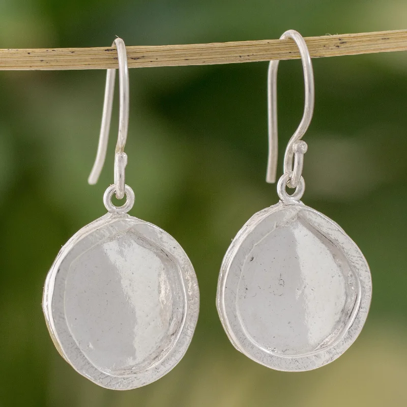 Limited-Time Offer On Premium Jewelry Collections Shimmering Circles Combination Finish Fine Silver Shimmering Dangle Earrings