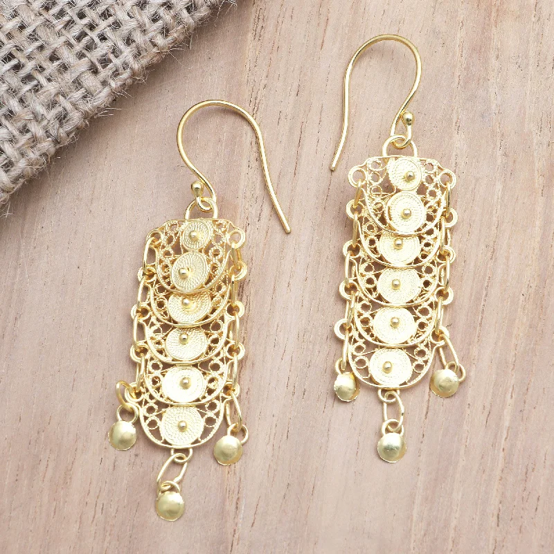 Luxury Handcrafted Jewelry For Elegant Looks Slice of Life Gold-Plated Sterling Silver Dangle Earrings