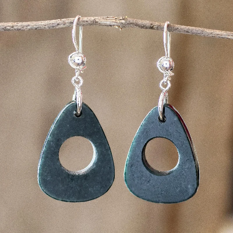 Elevate Your Jewelry Collection With Limited-Time Savings Strum in Dark Green Natural Green Jade Dangle Earrings