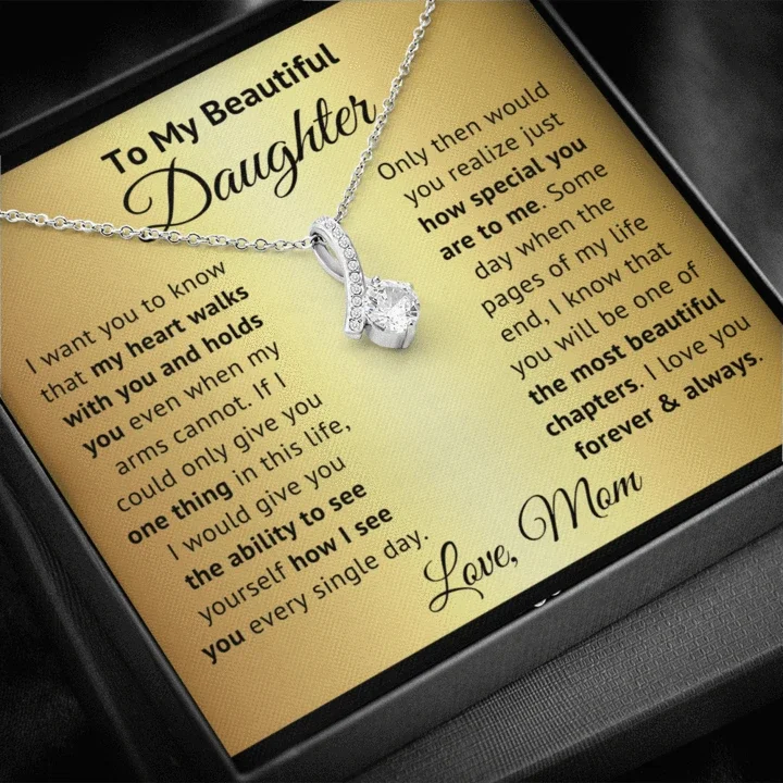 Elegant Rose Gold Jewelry For A Stylish Touch To My Beautiful Daughter - How I See You Every Single Day - Alluring Necklace