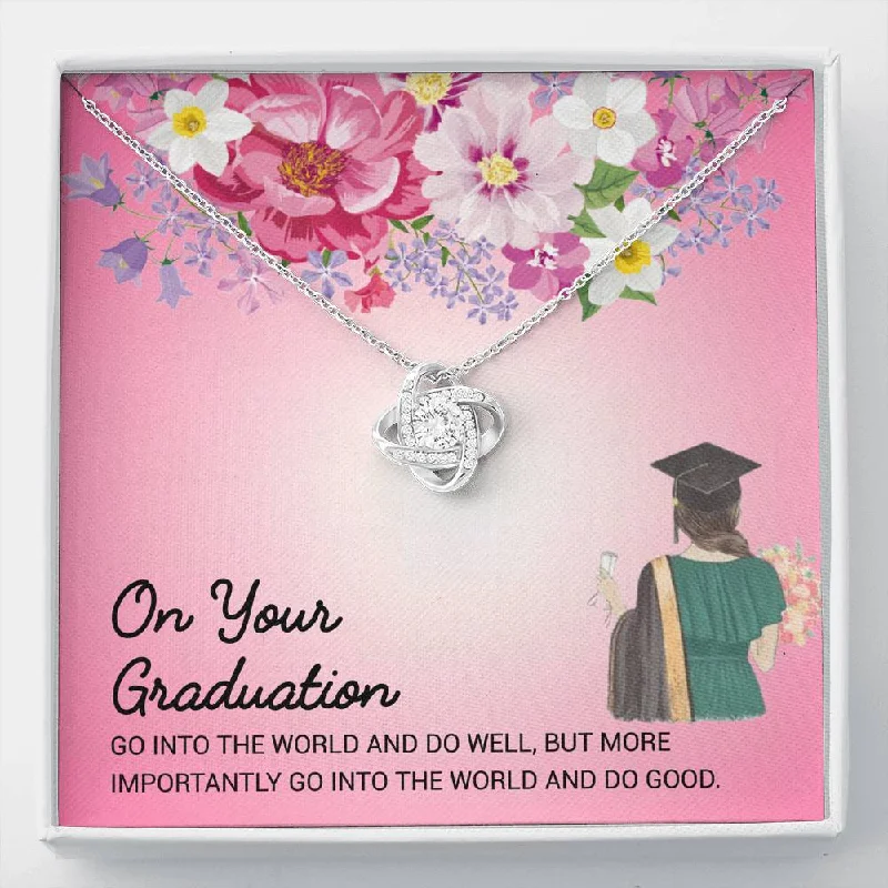 Premium Diamond Jewelry For Unforgettable Moments To My Daughter Graduation Necklace Gift - On Your Graduation Go into the world and do well - College High School