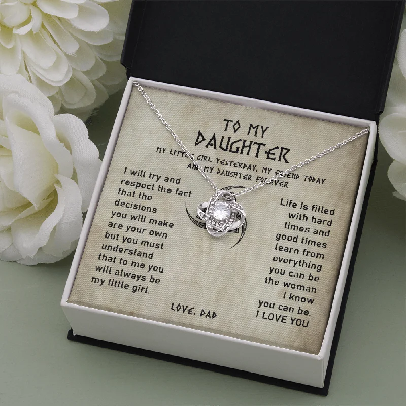 Exclusive Online Discounts On Stylish Jewelry To My Daughter Necklace - You Will Always Be My Little Girl Necklace for Daughter Love Knot Necklace