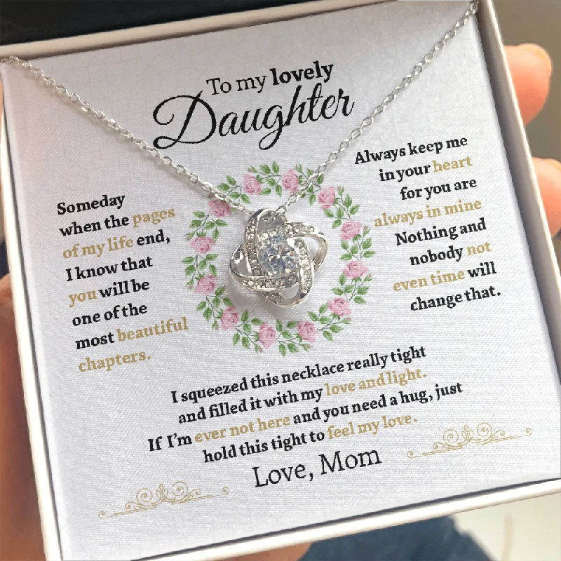 Limited-Time Offer On Elegant Jewelry Pieces To My Lovely Daughter - Nothing And Nobody Not Even Time Will Change That - Necklace For Daughter Love Knot Necklace