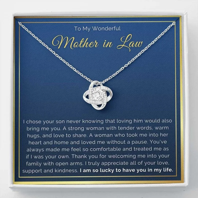 Discounted Jewelry For A Glamorous Look To My Mother in Law Necklace from Daughter Gift to Mother-in-Law for Birthday Mother's Day Message Card to