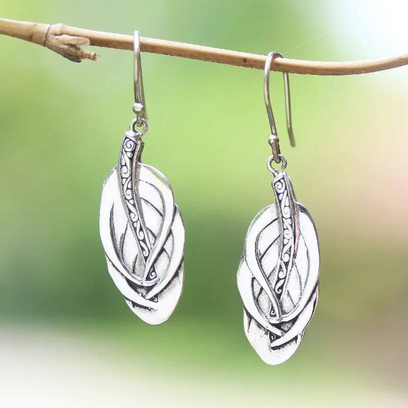 Elegant Jewelry, Exclusive Prices – Shop Now Tufted Feathers Feather-Shaped Sterling Silver Dangle Earrings from Bali