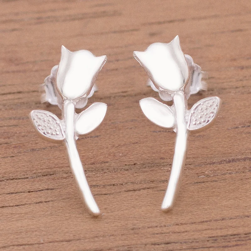 Limited-Time Jewelry Sale – Don't Miss These Deals Tulip Gleam Tulip Flower Sterling Silver Drop Earrings from Peru