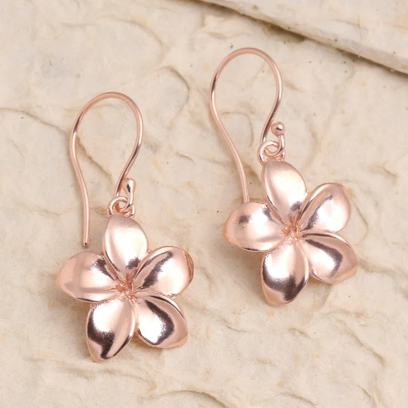 Seasonal Jewelry Sale – Upgrade Your Collection Twinkling Flowers Rose Gold Plated Sterling Silver Floral Dangle Earrings