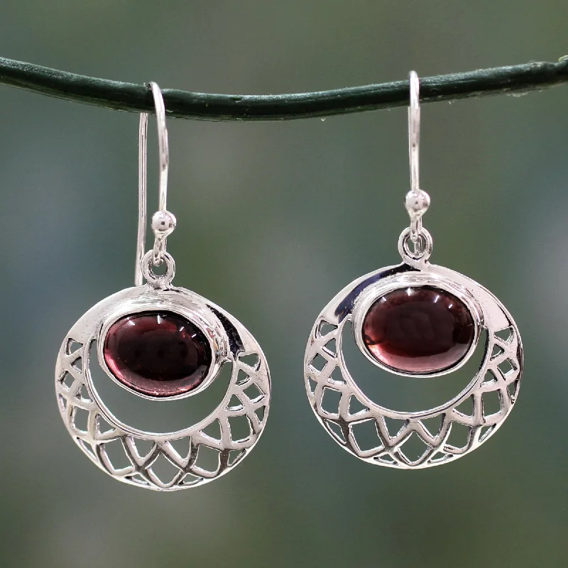 Personalized Jewelry Sale – Meaningful Gifts At Great Prices Web of Hope Sterling Silver Jali Earrings with Garnets Crafted by Hand