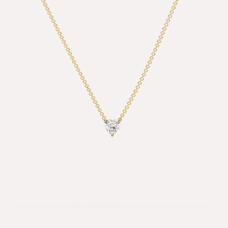 1/4 carat Heart Floating Diamond Necklace