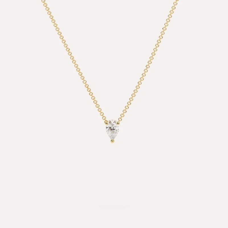 1/4 carat Pear Floating Diamond Necklace