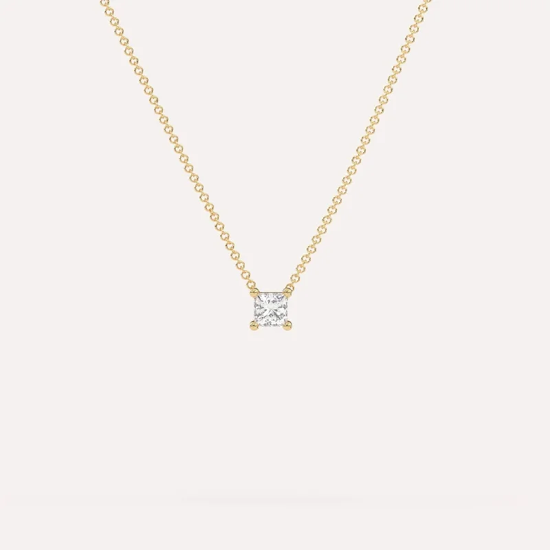 1/4 carat Princess Floating Diamond Necklace