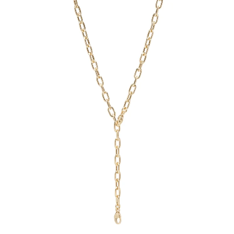 14k Medium Square Oval Link Chain Necklace with Lobster Clasps