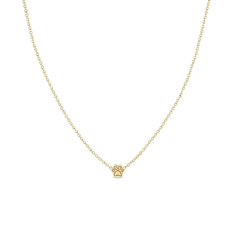 14k Itty Bitty Dog Paw Necklace