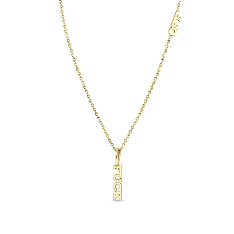 14k Itty Bitty FUCK Necklace with Itty Bitty OFF