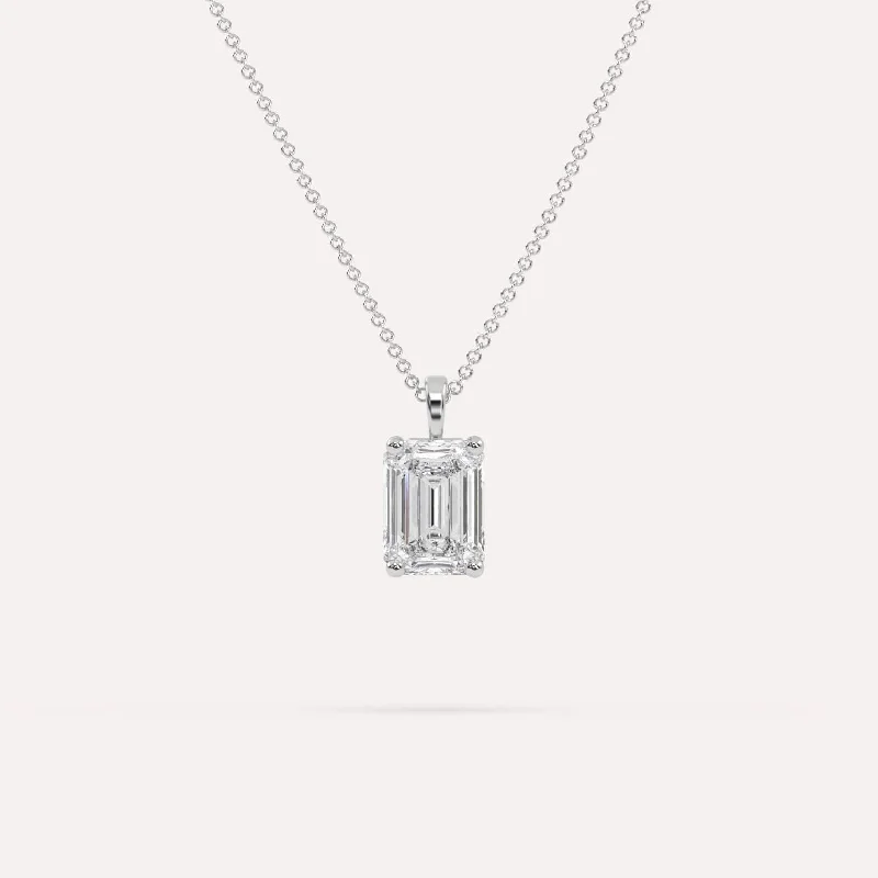 2 carat Emerald Diamond Pendant Necklace