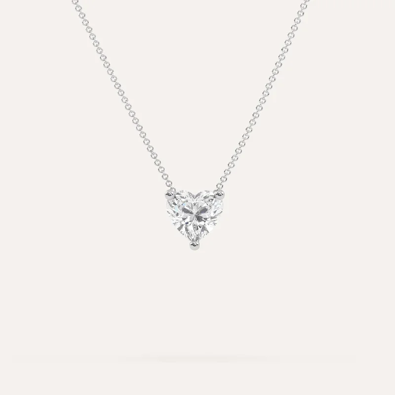 2 carat Heart Floating Diamond Necklace