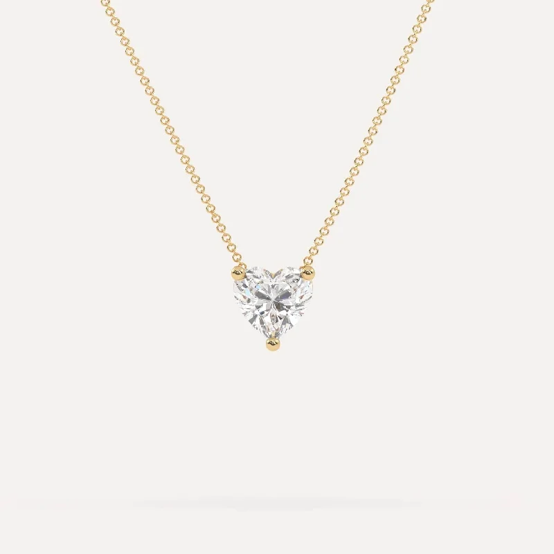 2 carat Heart Floating Diamond Necklace