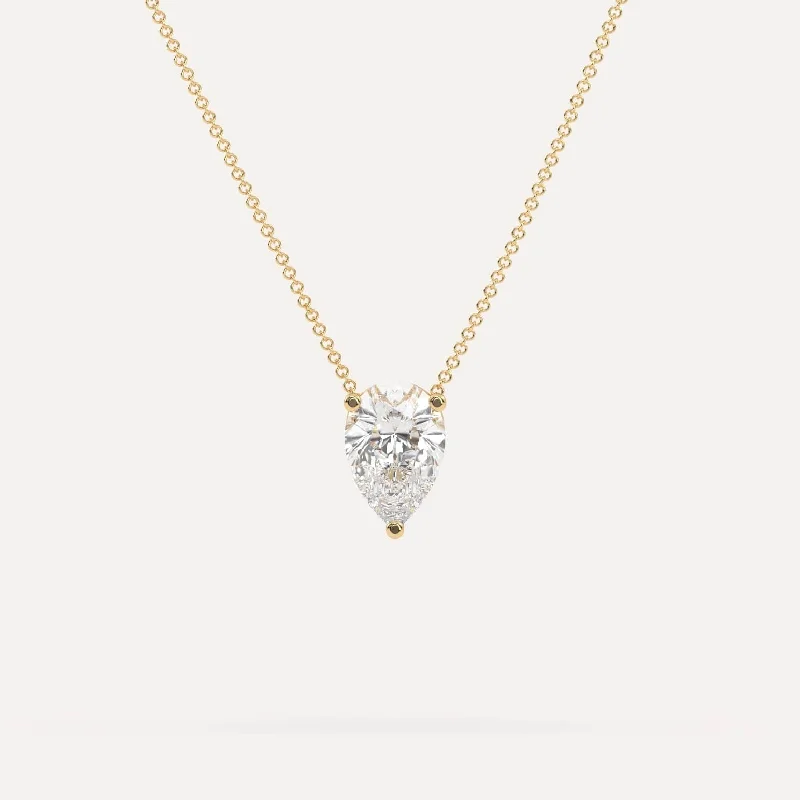 2 carat Pear Floating Diamond Necklace